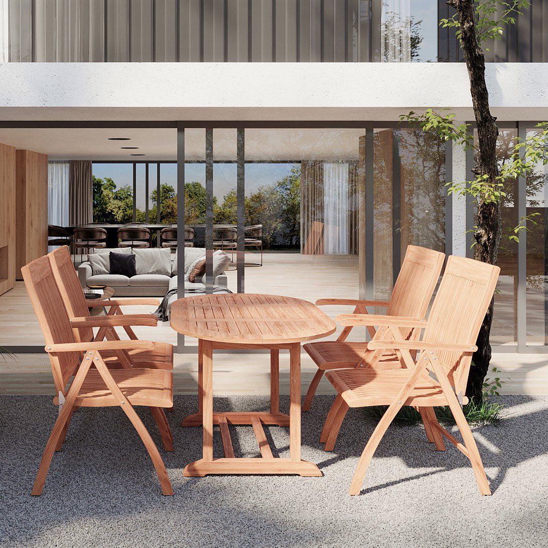 De teakea tuin Set is perfect voor het verfraaien van uw buitenruimtes. Deze set bestaat uit een tuintafel, twee stoelen. allemaal gemaakt van prachtig hout met een elegante natuurlijke afwerking. Het klassieke ontwerp zorgt ervoor dat deze set in elke tuin of patio past.