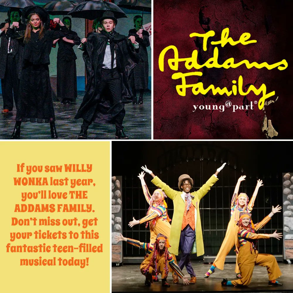 Duh, duh, duh, dum (snap, snap)
July 14 - July 23 DCT Academy's All-Youth Cast is proud to present THE ADDAMS FAMILY Young@Part® A NEW MUSICAL bit.ly/DCTAddams. If you loved WILLY WONKA... you'll love this one too! They're creepy and they're kooky...don't miss out!