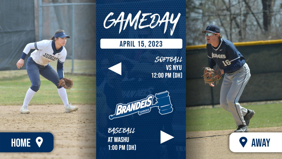 BrandeisJudges's tweet photo. Doubleheader Day in the @NewsUAA as Anna Kolb and @JudgesSoftball face NYU and Mike DiCenso and @JudgesBaseball are in St. Louis. Visit https://t.co/xYCcWsd9Gv for links to all the games! #RollDeis https://t.co/ied7OrONEF