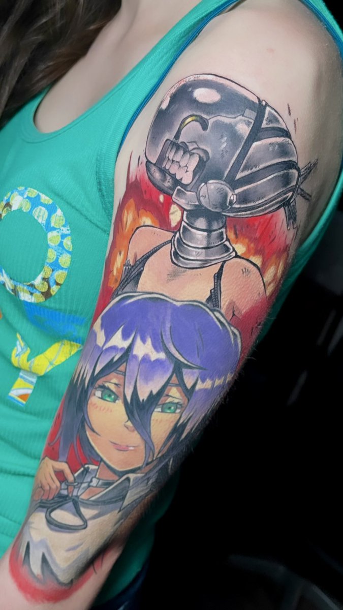 BatGalaxyy's tweet image. Finally got my chainsawman piece done
It looks fuckinnnn sickkkk

#chainsawman #animetattoo #reze #anime