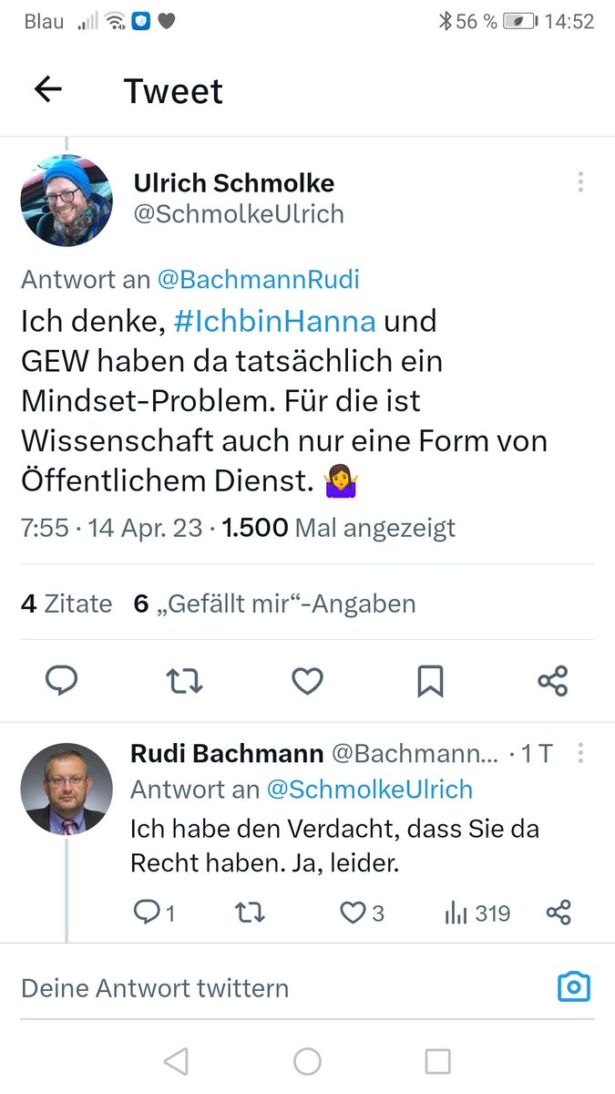 Wer sagt ihm, dass in D Wissenschaft im Öffentlichen Dienst organisiert ist und dort ein Tarifvertrag gilt?
#IchbinHanna #BrennenFürDieWissenschaft