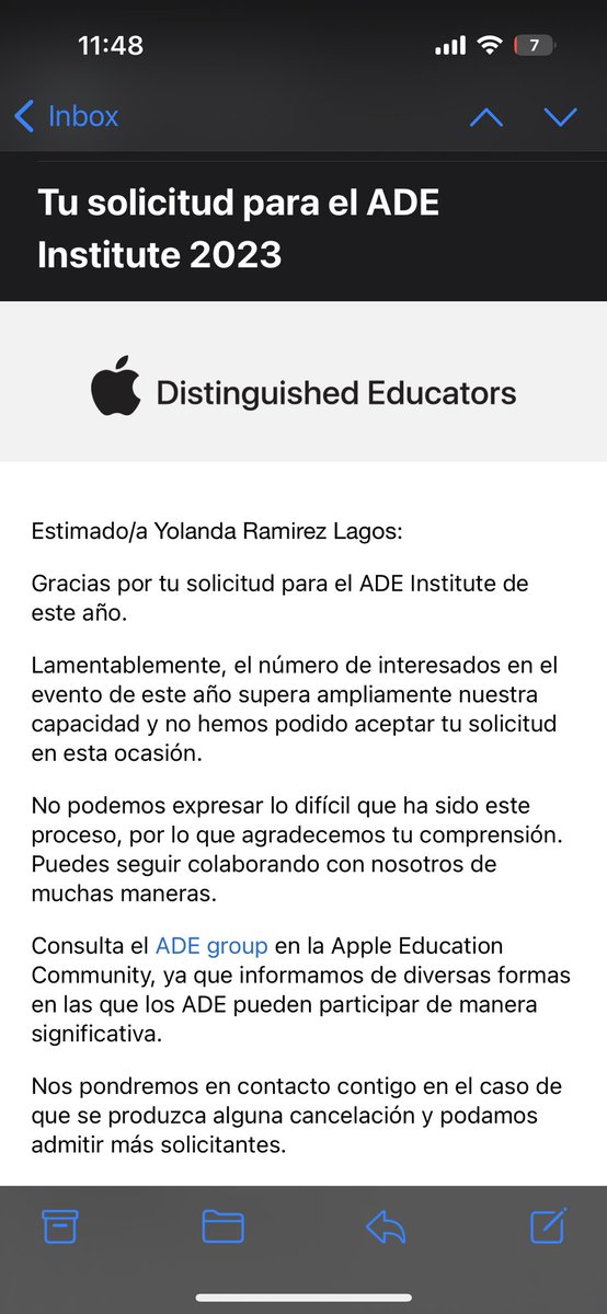 yramirezla's tweet image. Feeling vulnerable &amp;amp; also proud to share that I was not selected for the #Apple #ADE Institute. While it stings a bit, it&apos;s important to remember that success comes in all shapes and sizes. Congratulations to those who were chosen. I&apos;ll keep working towards my goals #nevergiveup