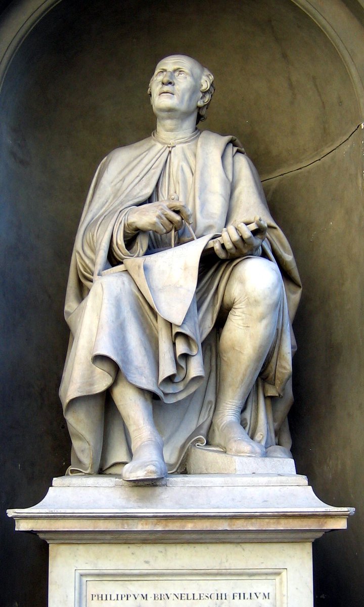 Arteymas_'s tweet photo. Filippo Brunelleschi fallece el 15 de abril de 1446, fue un arquitecto, escultor y orfebre renacentista italiano. Es conocido, sobre todo, por su trabajo en la cúpula de la Catedral de Florencia Il Duomo. Sus profundos conocimientos matemáticos y su entusiasmo por esta ciencia le facilitaron el camino en la arquitectura, además de llevarlo a la invención de la perspectiva cónica.