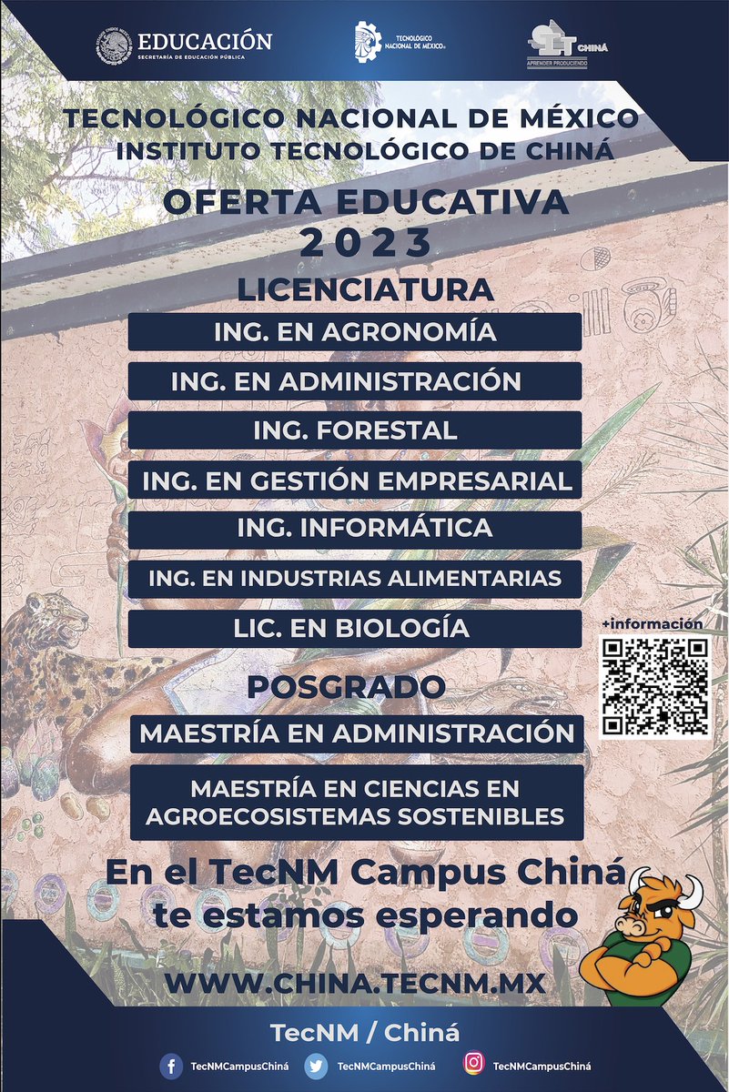 ¿Aun no sabes dónde estudiar?
Te invitamos a conocer nuestra oferta educativa.

Orgullosamente #TorosDeChiná