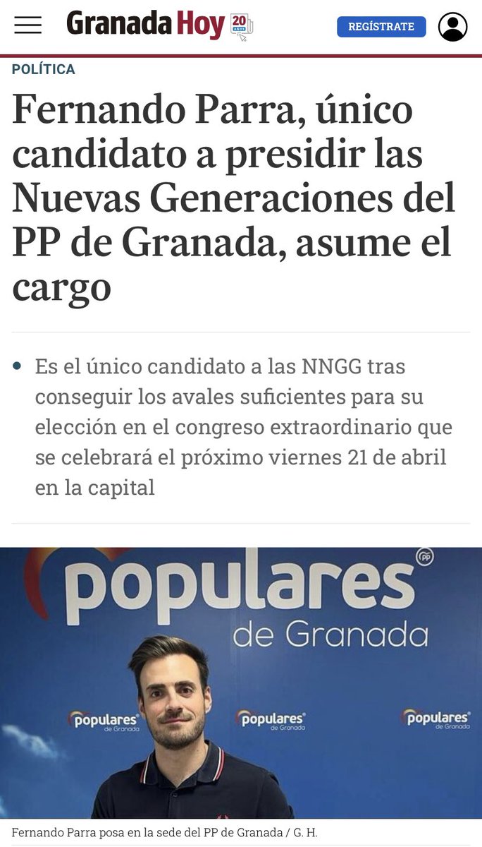 El viernes 21 de Abril, se celebrará el XIII Congreso de <a href="/nnggGranada/">NNGG Granada</a> donde seré elegido presidente.
#GranadaValiente #SiempreGranada

🔗cope.es/actualidad/esp…

🔗 granadaesnoticia.com/politica/ferna…

🔗 andaluciainformacion.es/ronda/1244481/…

🔗 europapress.es/andalucia/noti…

🔗 granadahoy.com/granada/Fernan…