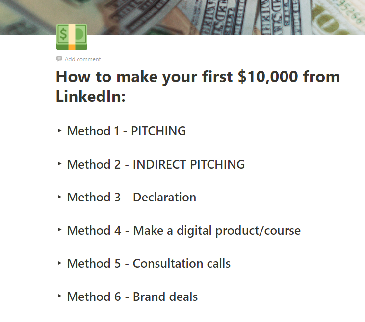 VedikaBhaia's tweet image. Monetizing LinkedIn is hard.

But last year, my agency made $200,000 from LinkedIn.

So I made &quot;How to make your first $10k from LinkedIn&quot;

• 6 methods
• With examples

Want a copy?

Just LIKE, RETWEET, and COMMENT &apos;send&apos; and I will DM it to you. 

(must be following)
