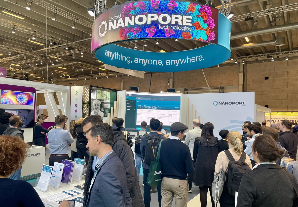 AaronPomerantz's tweet photo. If you’re at #ECCMID2023, say hi to the nanopore team at booth C4-26, and check out live demos of @nanopore sequencing technology in action! 🧬 https://t.co/saPKZrEecI