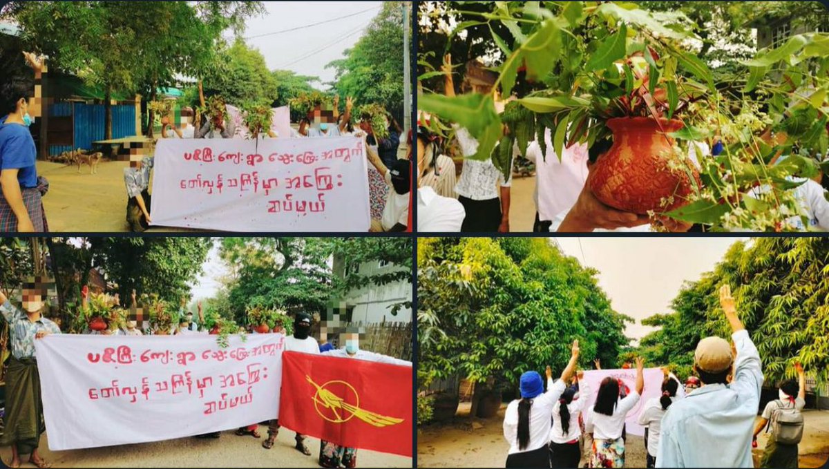 Bokiimii's tweet photo. The main strike, led by the Monywa People, marched today to show their solidarity against terrorist regime.  #RevolutionaryThingyan #2023Apr15Coup #WhatsHappeningInMyanmar https://t.co/7pefH1xzaV