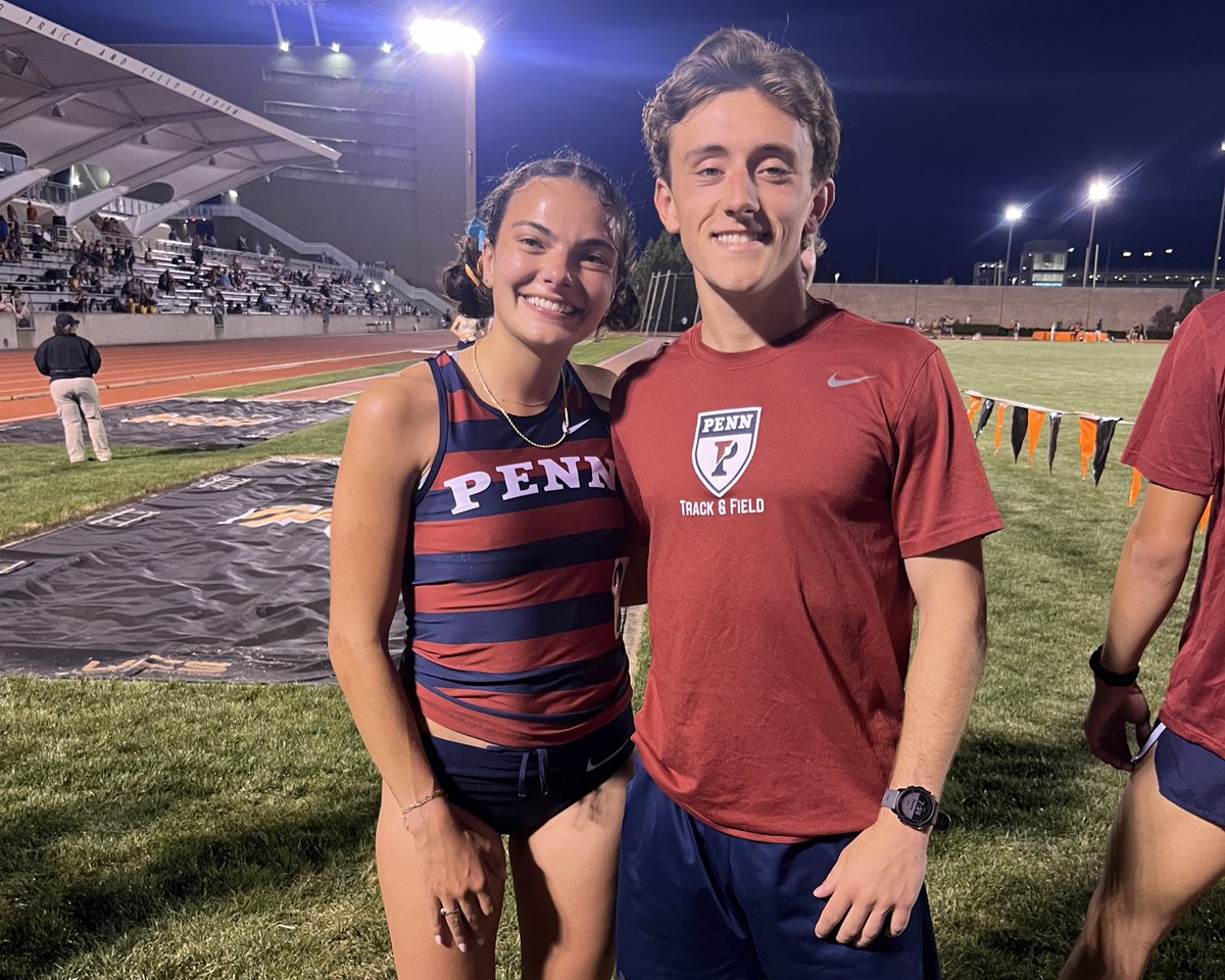 PennTrack's tweet photo. Pair of program records last night at the Larry Ellis Invitational!

Michael Keehan takes first in the steeple with a time of 8:36.79!

Olivia Morganti takes first in the steeple with a time of 10:09.13!

#ThePursuit | #FightOnPenn https://t.co/y8RCbPIPOD
