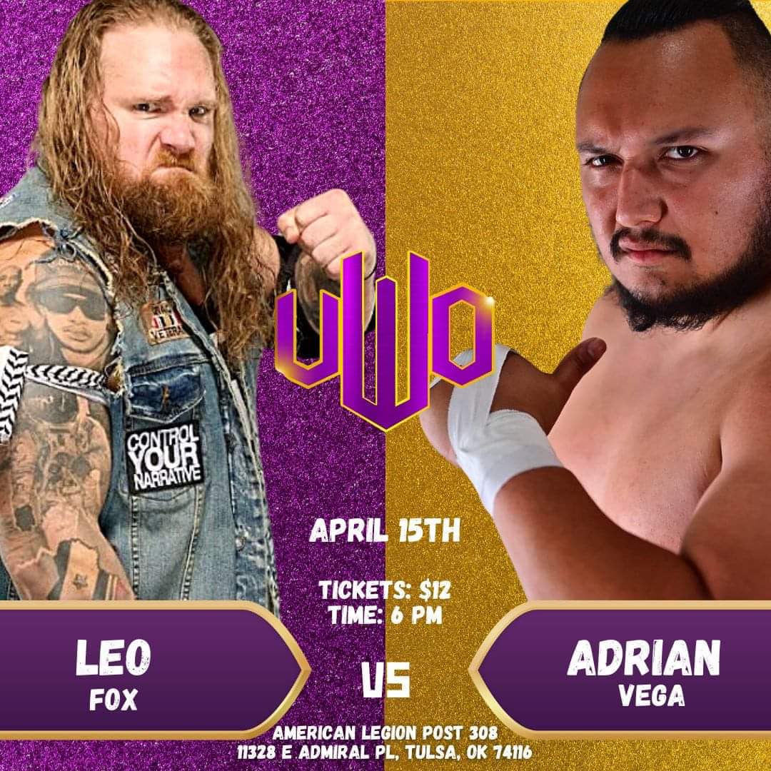 VelvetVoiceWS's tweet photo. TONIGHT! 🔥🔥 I'm very excited to commentate this historic event.
@UWOklahoma presents Oklahoma's very FIRST DEATHMATCH at UWO Parade of Champions live in Tulsa, OK at the TAL Mohawk American Legion.
In the main event, #ChristopherMorrison defends his UWO Championship against former champion @Sam_Stackhouse!
Also on this event - @Novafire41 defends the UWO Ladies Championship against the fiery @luna_wrestling + two military veterans go to war as @TheSoberSlugger takes on @AdrianVega__ in a highly-anticipated contest.
All of this tonight live on April 15 at the TAL Mohawk American Legion in Tulsa, OK.
🔕 Belltime: 6:00 p.m. CST
🎟️ Tickets: $12 at the door.