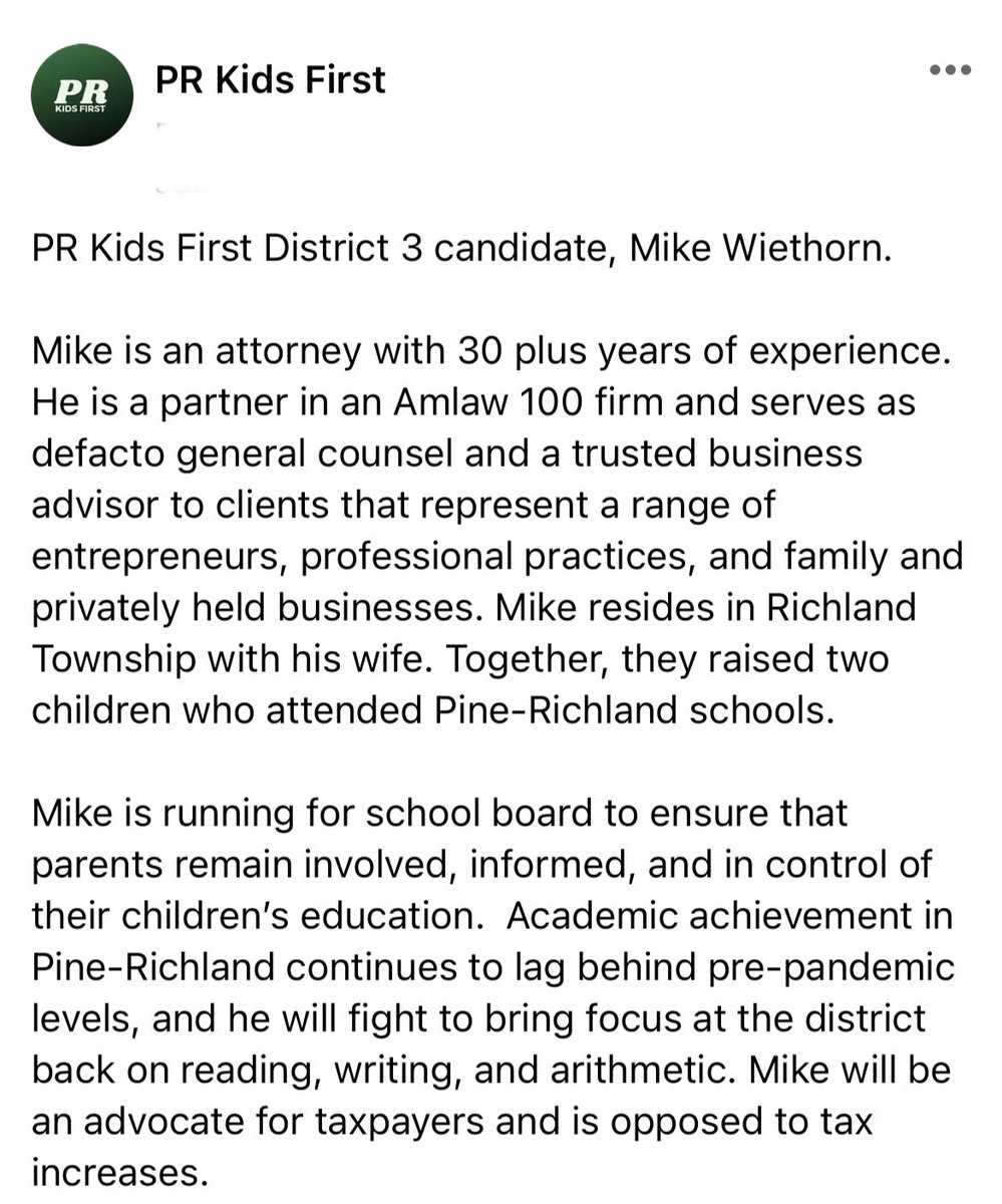 PRKIDSFIRST's tweet image. Meet PR Kids First District 3 Candidate, Mike Wiethorn: