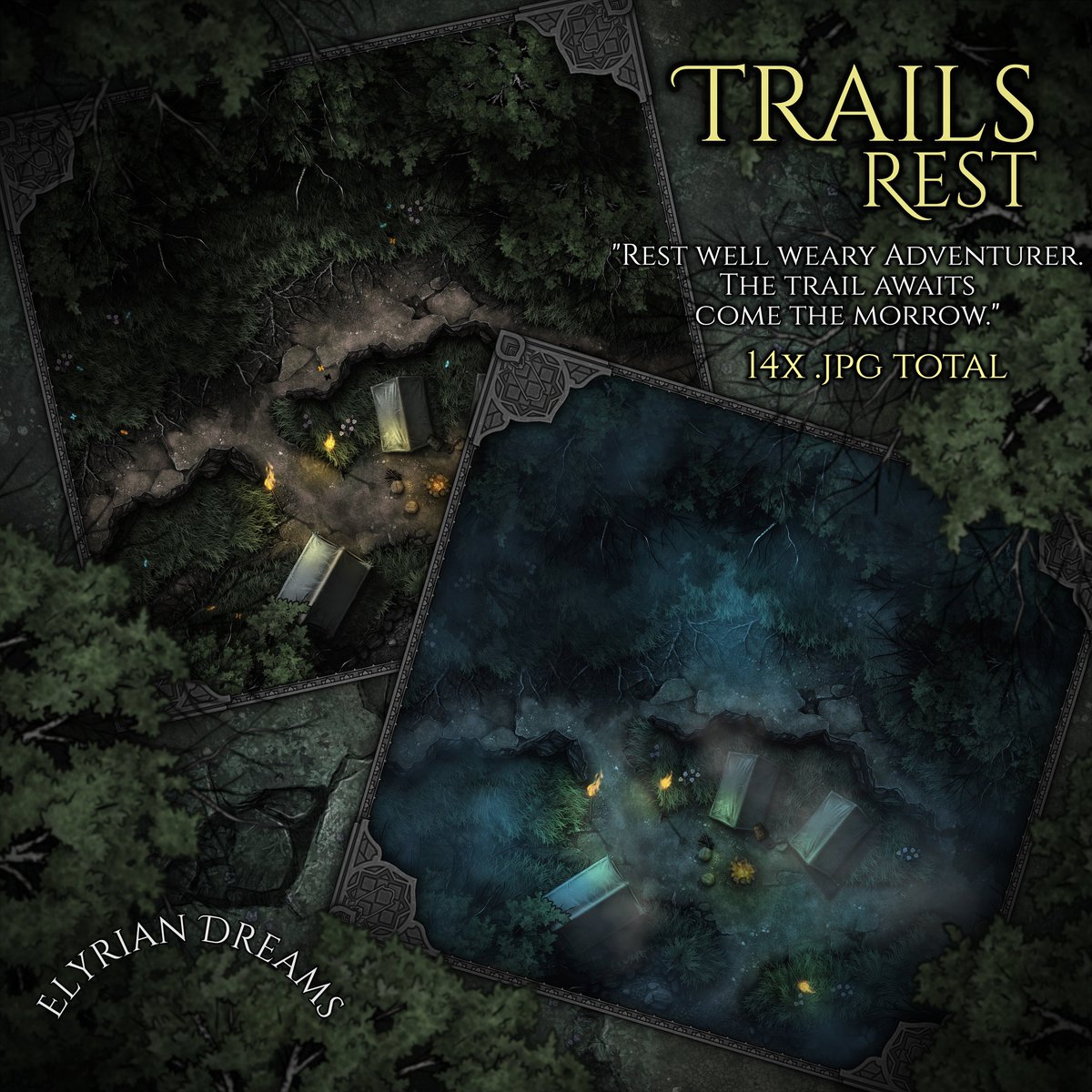 ElyrianDreams's tweet photo. @SwordQueenDnD Hello there! And thanks @SwordQueenDnD 

I've recently released two #battlemap map-packs on #Kofi. 
Trails Rest: https://t.co/a1Hzhcjkt4
Crawling Caverns: https://t.co/jSyhqYPU5I
Also available on #etsystore #roll20 #Patreon #selfpromosaturday #ttrpg https://t.co/nTvldri4Lb