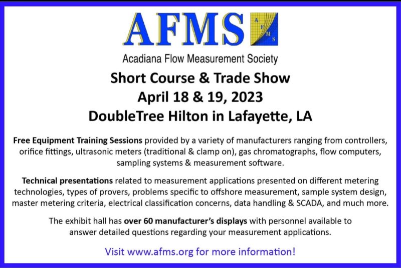 SimpleControlSo's tweet image. Please join Simple Control Solutions at the Acadiana Flow Measurement Society meeting next week in Lafayette, LA! Check out the class schedule at afms.org #measurment #scada #cellular #data #industrialautomation #monitoring #iiotplatform #iot