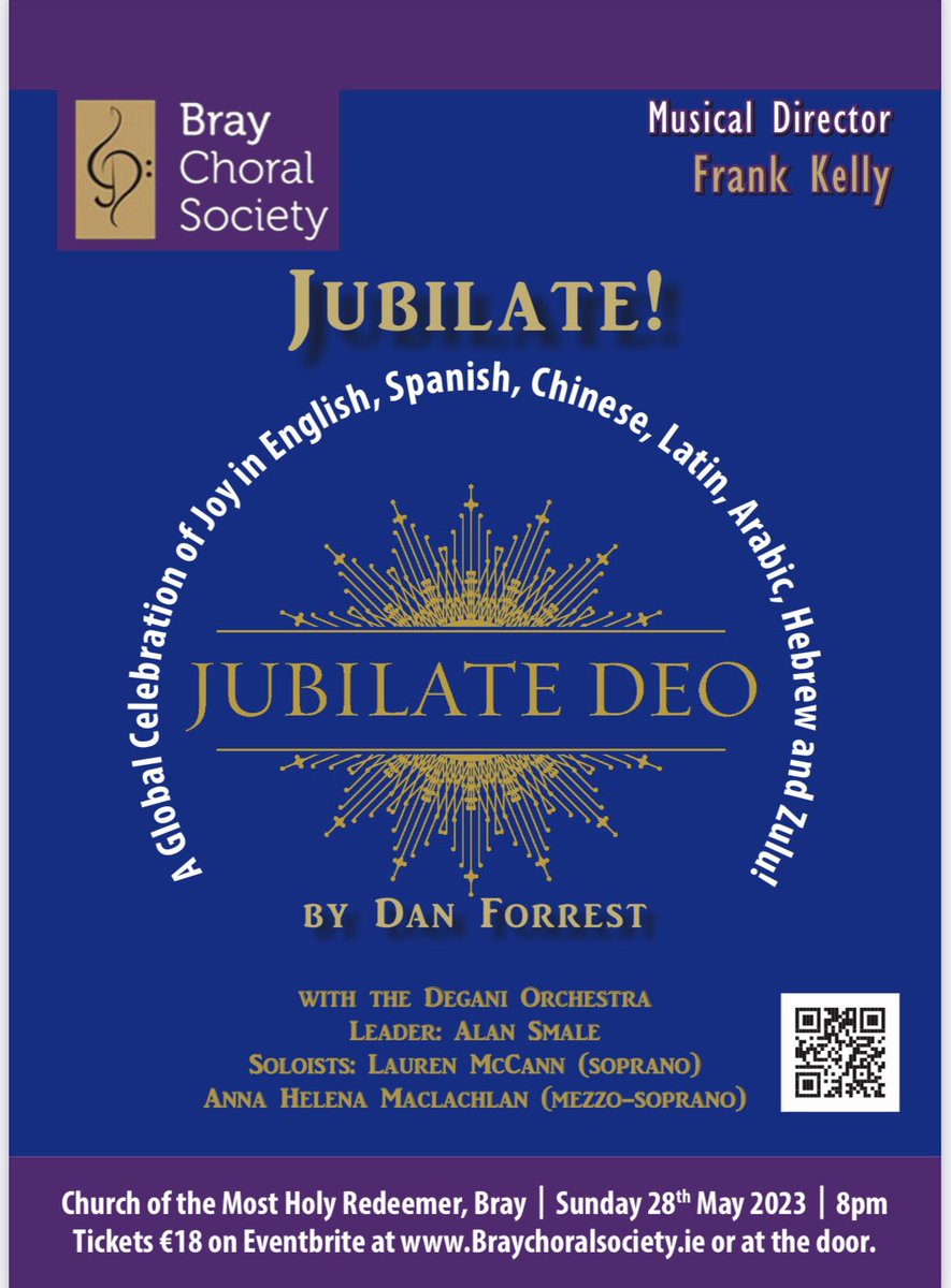 Tickets now on sale! Visit our website braychoralsociety.ie