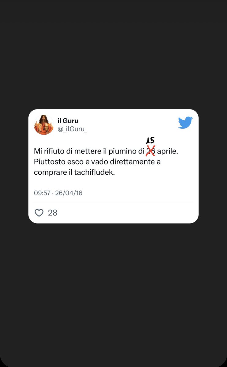 Tweet aggiornato