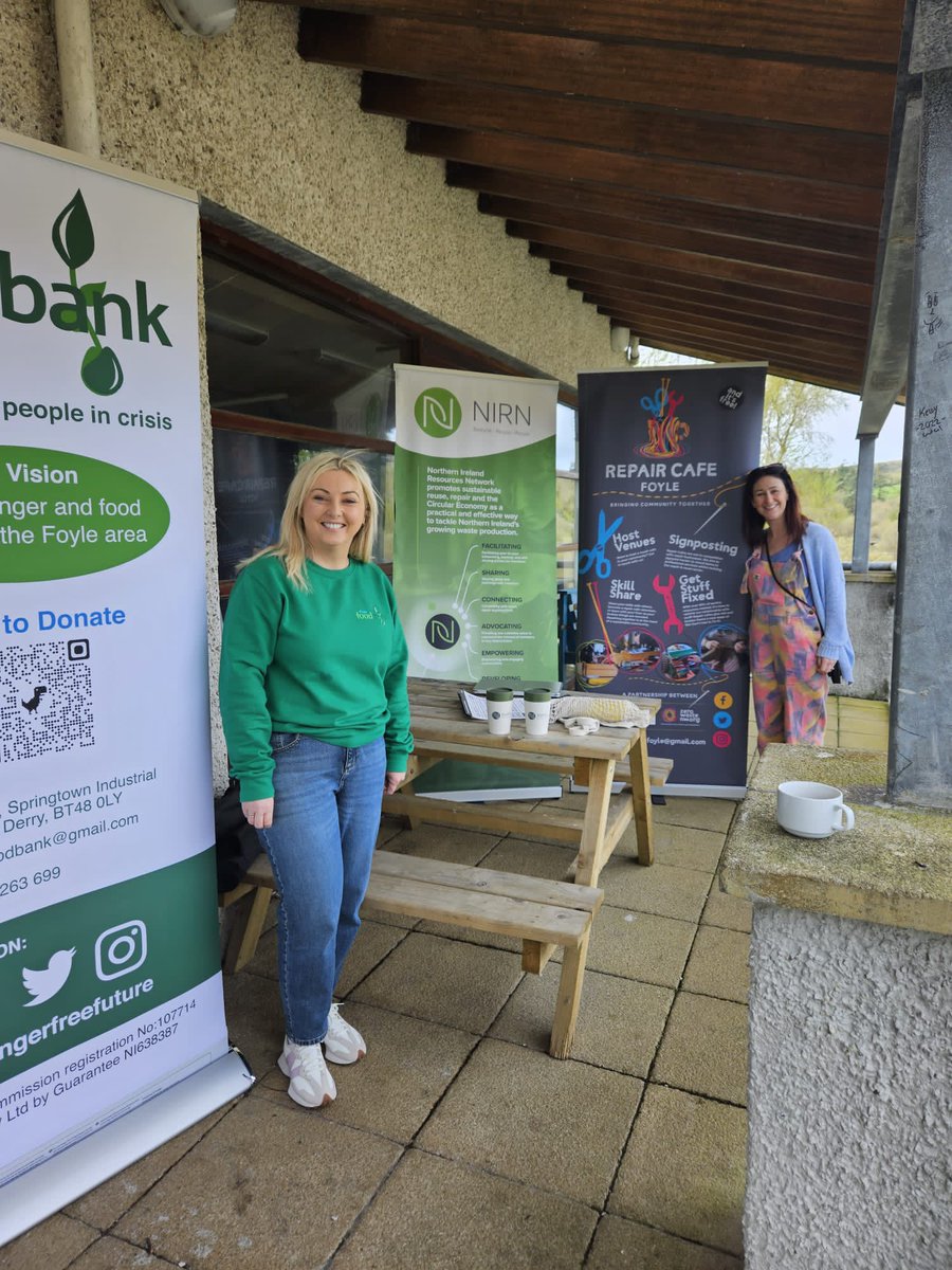 We are at Creggan Countrypark 1st Birthday of #CommunityFridge good to catch up with Caroline from @NIresourcesnet @CregganCountry1 @Trussell_NI