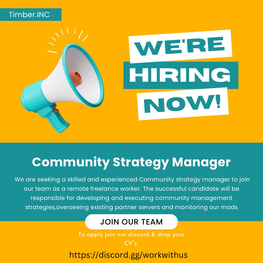 EmmanuelsaahGh's tweet photo. If you're passionate about creating meaningful connections and have experience in community management, we'd love to hear from you! β€οΈ
@timber_network_ is hiring
#mods #hiring #cm #ai
#remotework #communitymanagement #hiring #hiringmods #collabmanager #Web3Community https://t.co/4p7bfwxNXt