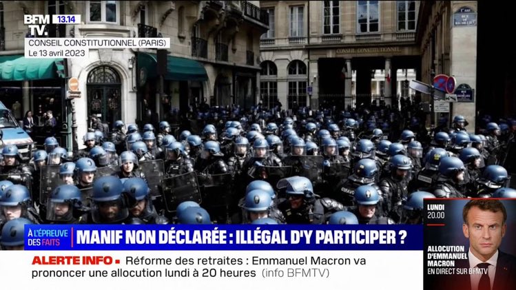 Rappel : participer à une manifestation non déclarée n’est pas illégal.
#GreveGeneraleIllimitee