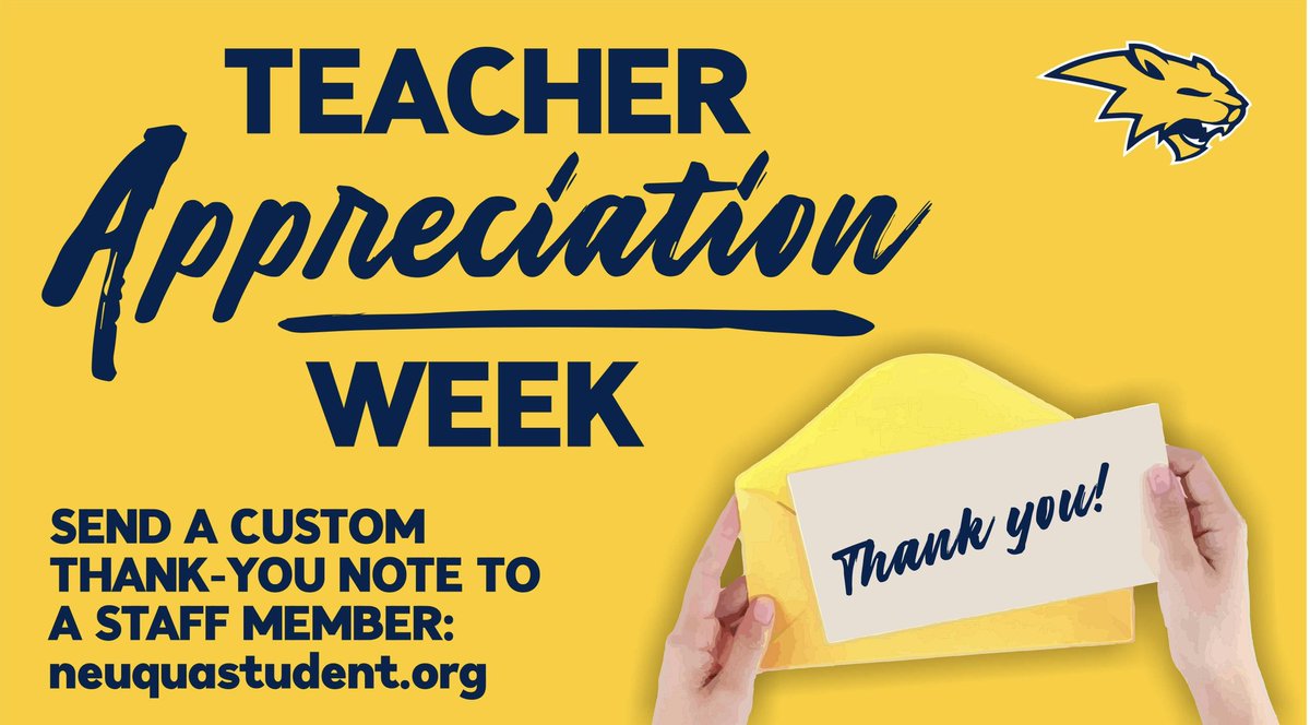 We have an incredible team at Neuqua Valley.  Send a custom note of thanks that we will deliver to individual staff the first week in May. Start here: neuquastudent.org