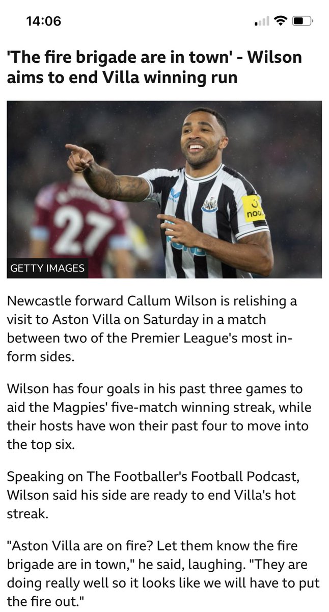 How’s that Newcastle Fire Brigade job going Callum? 😂😂😂 #avfc #utv