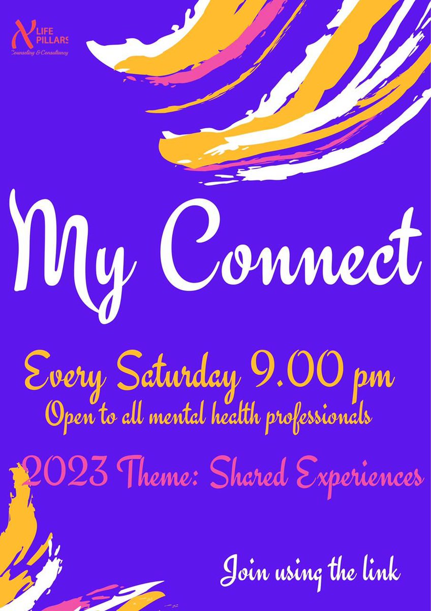 Welcome to our Saturday Debriefing sessions. Saturday 15th April 2023 My Connect Every Saturday 9.00 pm EAT (Debriefing sessions open to all mental health professionals, free of charge) To join the video meeting, click this link: _meet.google.com/dzs-dqiw-sbu_