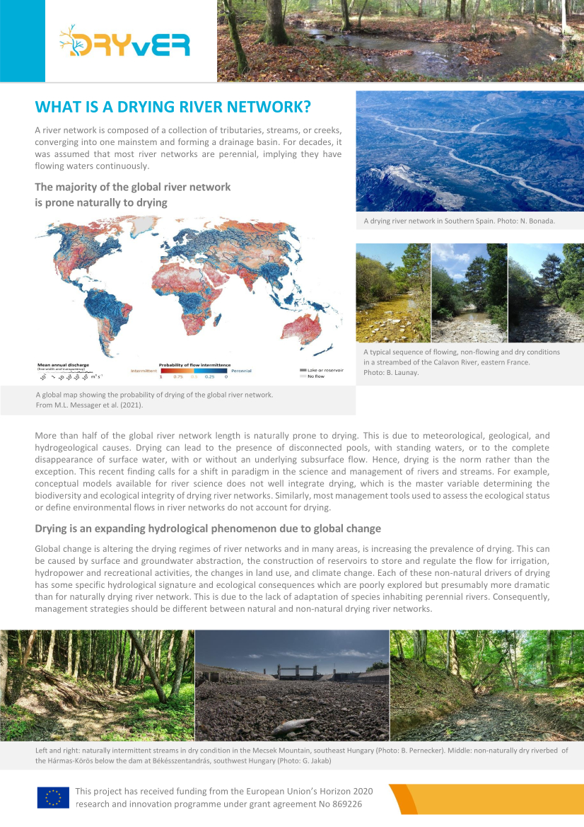 What is a drying river network? A brief and informative #factsheet is now available for download from the <a href="/DRYvER_H2020/">Drying River Networks and Climate Change</a> website:
dryver.eu/media/marketin…
or directly:
tinyurl.com/2p8kbyhf