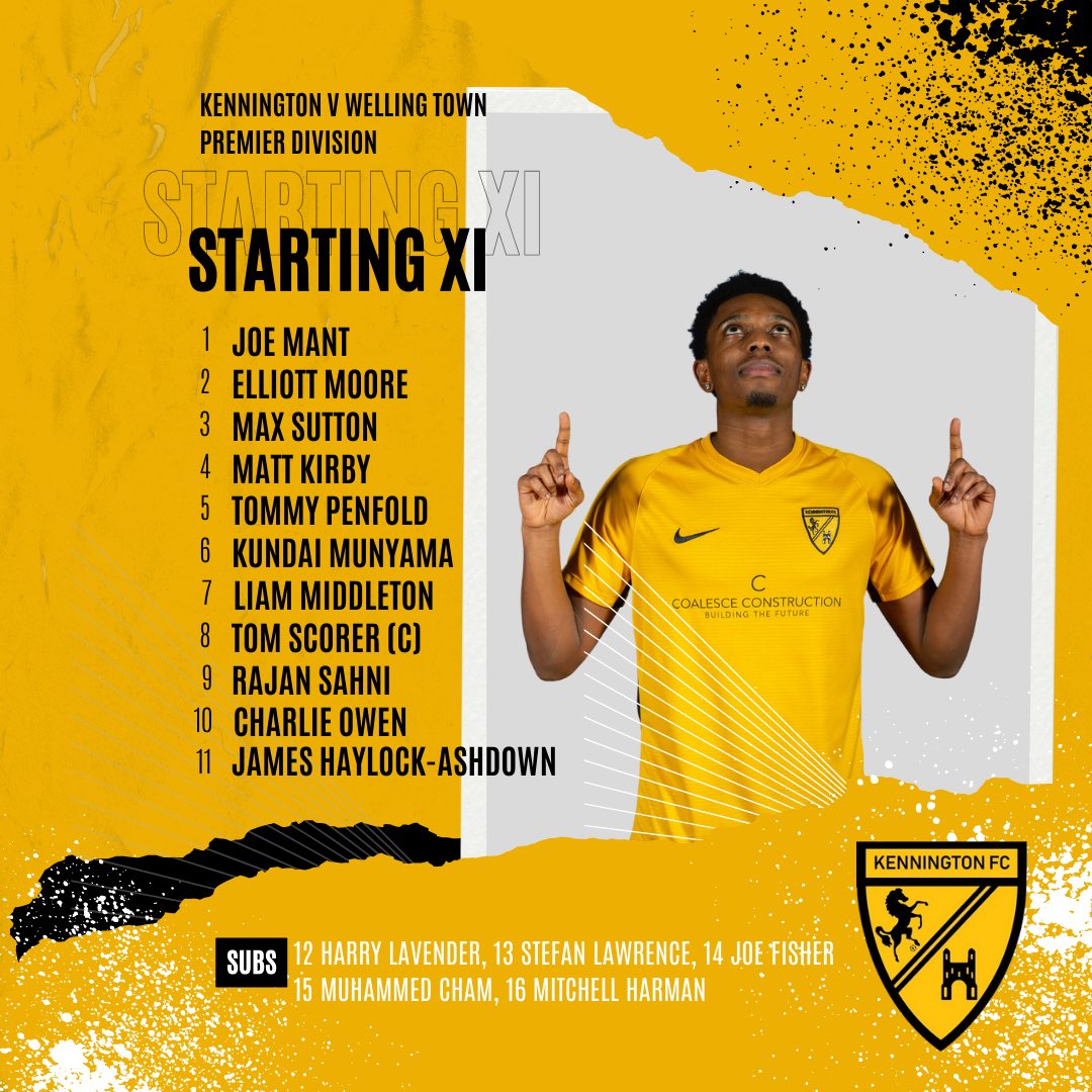 KenningtonFC's tweet photo. 𝗕𝗥𝗘𝗔𝗞𝗜𝗡𝗚 📰 | Here is your #TON team for today’s @SCEFLeague fixture against @WellingTownFC https://t.co/7Lrk0hWtJR