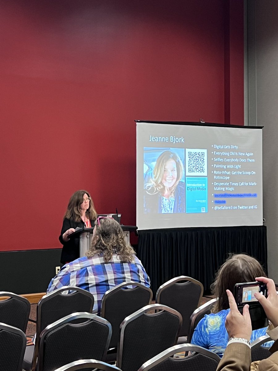 KerryParrishArt's tweet photo. #artmediatechnology rockstar @bellafiore3 presenting about her photo program! What a way to kickstart the day! #naea23 #artedtech https://t.co/HEtY6QTmkp