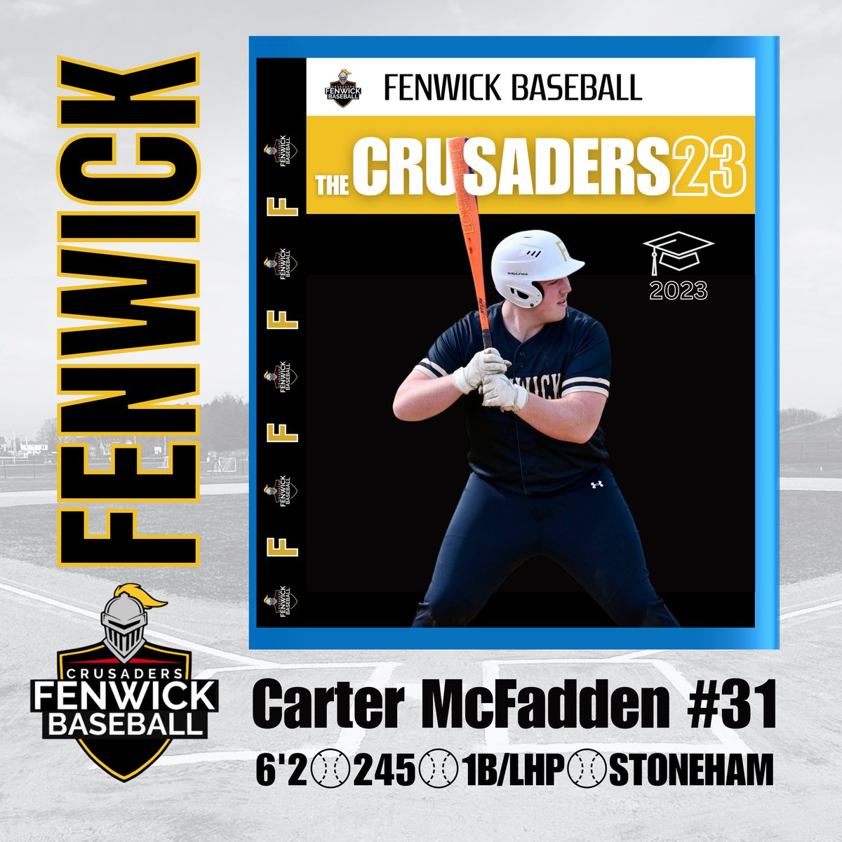 Player Profile: Carter McFadden
<a href="/CarterMcFadden5/">Carter McFadden</a> 
<a href="/We_Are_Fenwick/">Fenwick Crusaders</a> <a href="/BishopFenwickHS/">Bishop Fenwick HS</a>