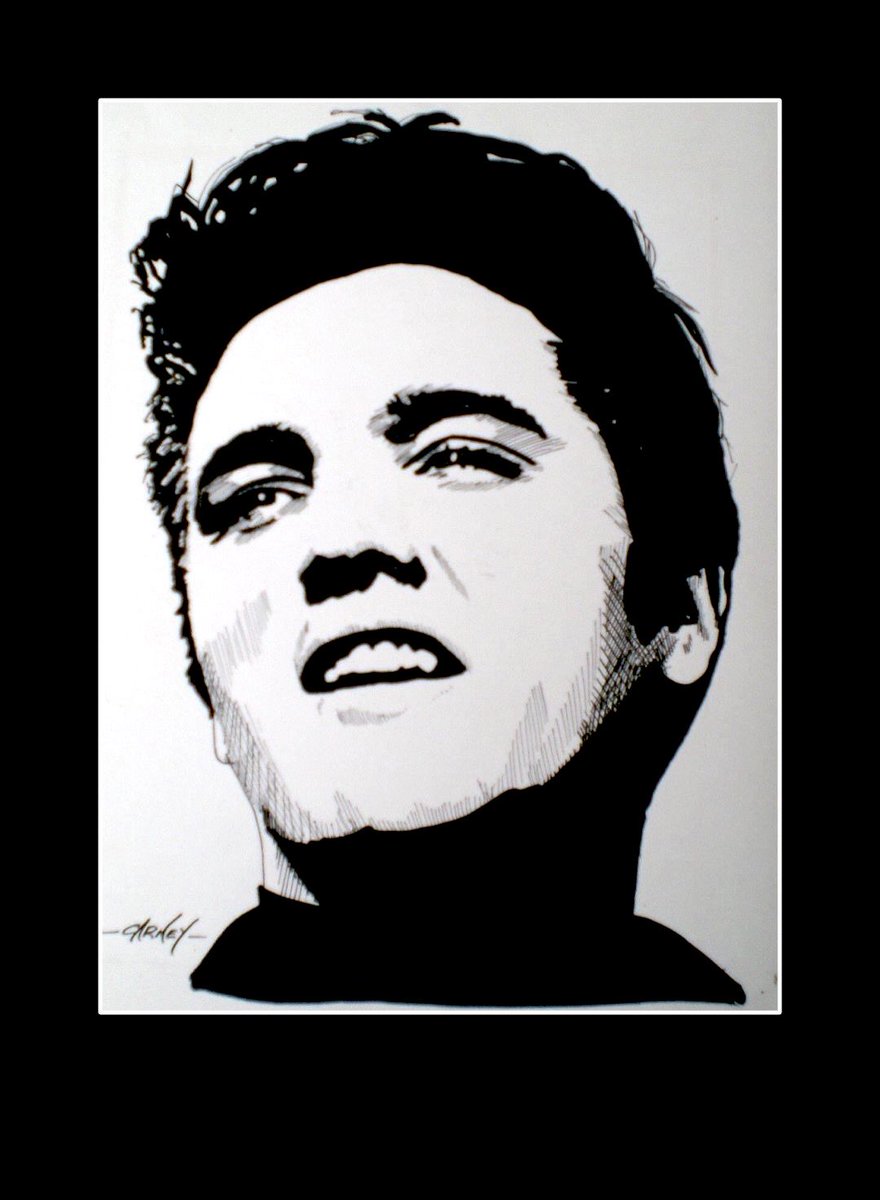 Drawing portraits makes the people seem more real, and allows me to feel more alive with each stroke of the pen.

#CarneyArt #Elvis #Art #Ink #Portrait #Draw #Alive #Feel #PenAndInk #Real #Artist #Sketch #Music #TheFifties #RockAndRoll #ArtOfTheDay #Musician