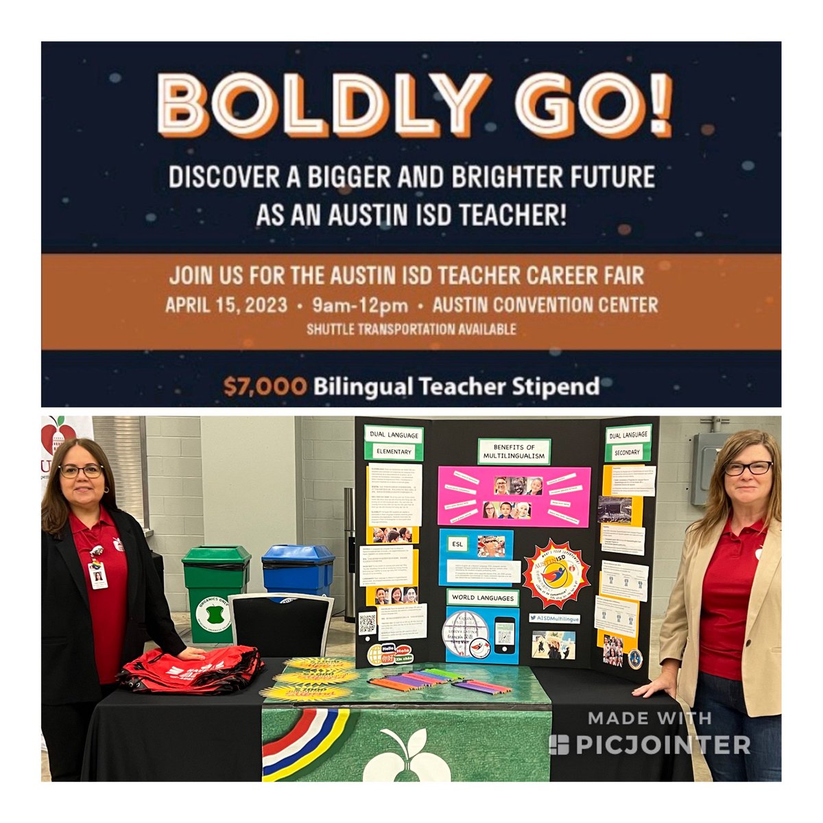Yvette Cardenas (ella, she, her) (@yvettecardenasm) on Twitter photo Come join us today at the Austin Convention Center for THE Austin ISD Teacher Career Fair! Vengan a reunirse a nosotros hoy! <a href="/WeAreAISD/">Austin ISD Office of Talent Strategy</a> <a href="/AISDMultilingue/">AISD Multilingual Ed</a> <a href="/Fernandez15Cody/">Cody Fernandez</a> Come join us today at the Austin Convention Center for THE Austin ISD Teacher Career Fair! Vengan a reunirse a nosotros hoy! <a href="/WeAreAISD/">Austin ISD Office of Talent Strategy</a> <a href="/AISDMultilingue/">AISD Multilingual Ed</a> <a href="/Fernandez15Cody/">Cody Fernandez</a>