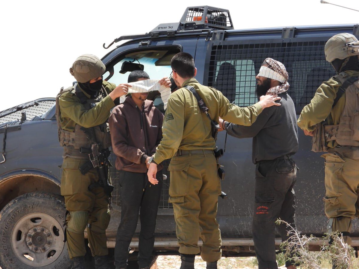 Two shepherds from Umm al-Khair were arrested as part of the ongoing escalation of state and settler violence against the #MasaferYatta communities. Preventing Palestinians access to work their lands while Israeli settlers are free to terrorize farming communities with impunity