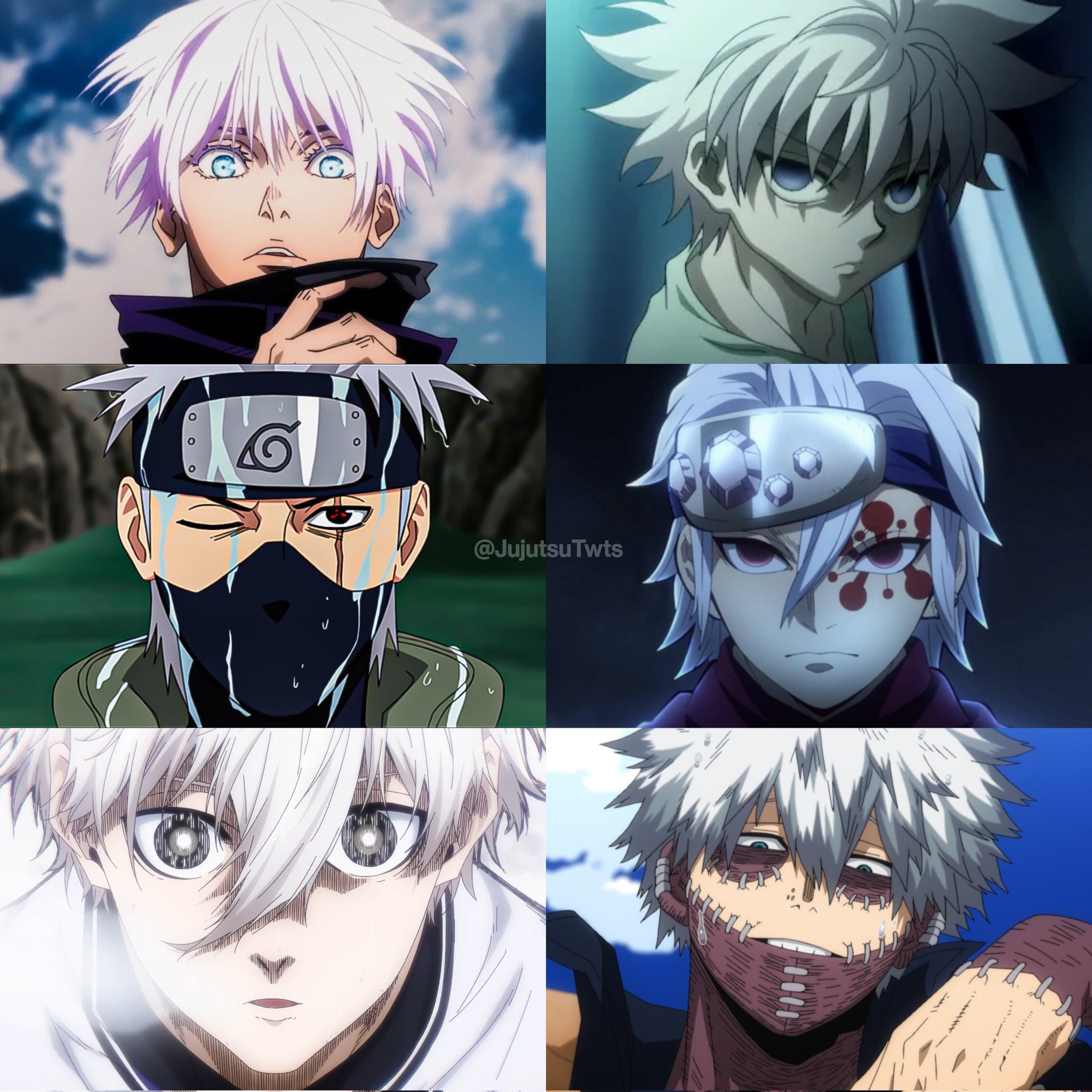 Personagens masculinos de anime cabelo branco #anime #edit #jujutsukai