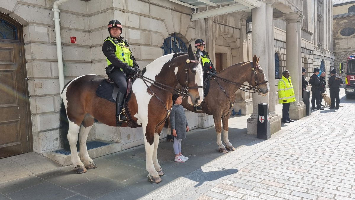 IMoessler's tweet photo. @CityHorses such a pleasure to see you outside Mansion House today -  #PHGilbert and #PHPollard and riders of course! https://t.co/271RGDzpbX