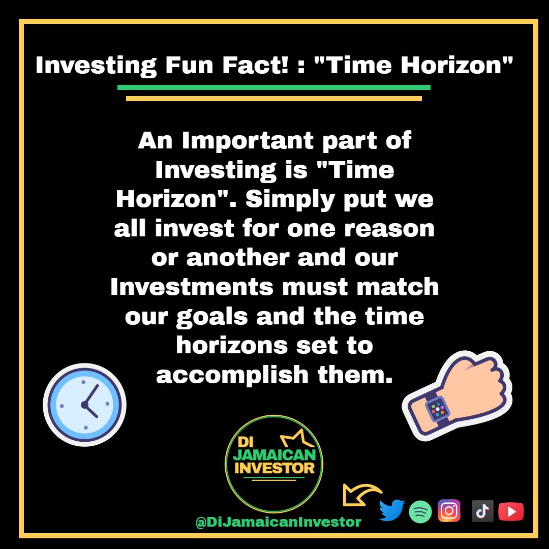 DiJaInvestor's tweet photo. One should always take into consideration the Time Horizon of their investments. That is, when should I enter the investment? How long will I hold my investment? When will I exit my investment? All these things must be consider in there entirety before making an investment. ⏰⏳ https://t.co/MtyRaqDKuX