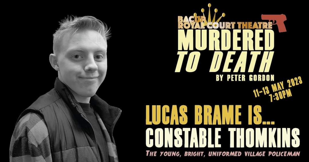 Next month in our lovely theatre. Book now! Murdered to Death.  bacuproyalcourttheatre.com