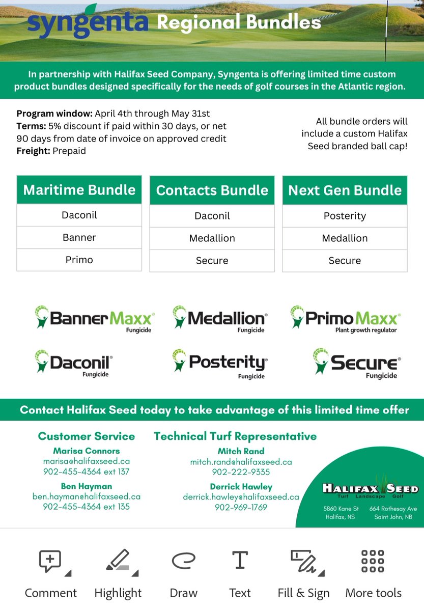 sotallystober's tweet photo. Who doesnt love saving money on @SyngentaTurfCA products? Free hats? 90 day terms OAC? Discounts?!? ...the hats the hook though right? Special bundle pricing available, just ask your #HSturf Rep! #HalifaxSeed https://t.co/VdruteZ4Qn