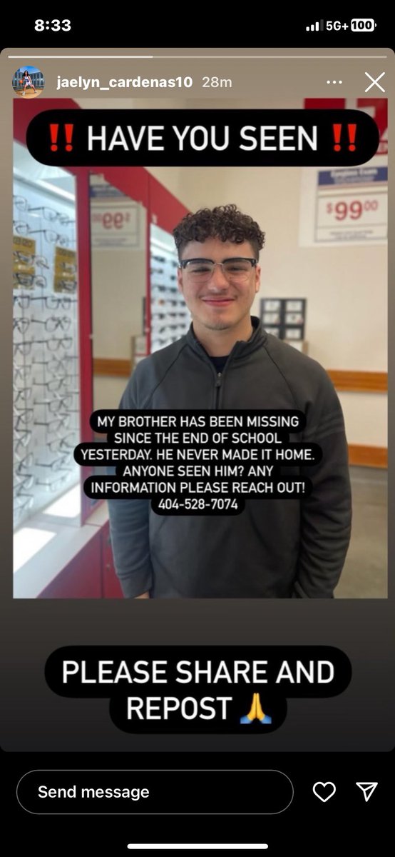 PLEASE SHARE!!! 🙏🏾 This is one of our Silverbacks guys and a brother of one of our Lady Silverbacks! He was last in the Peachtree Ridge HS area.