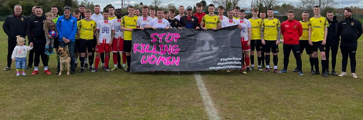 BrendanArmagh's tweet photo. Great to see the local Irish soccer scene taking the step up and saying that all violence against women and girls is unacceptable.

Well done to visionary manager Gavin Haddock for his leadership!

#SheWasOnlyAtHome
#EndVAWG https://t.co/rJmR9hS9A6