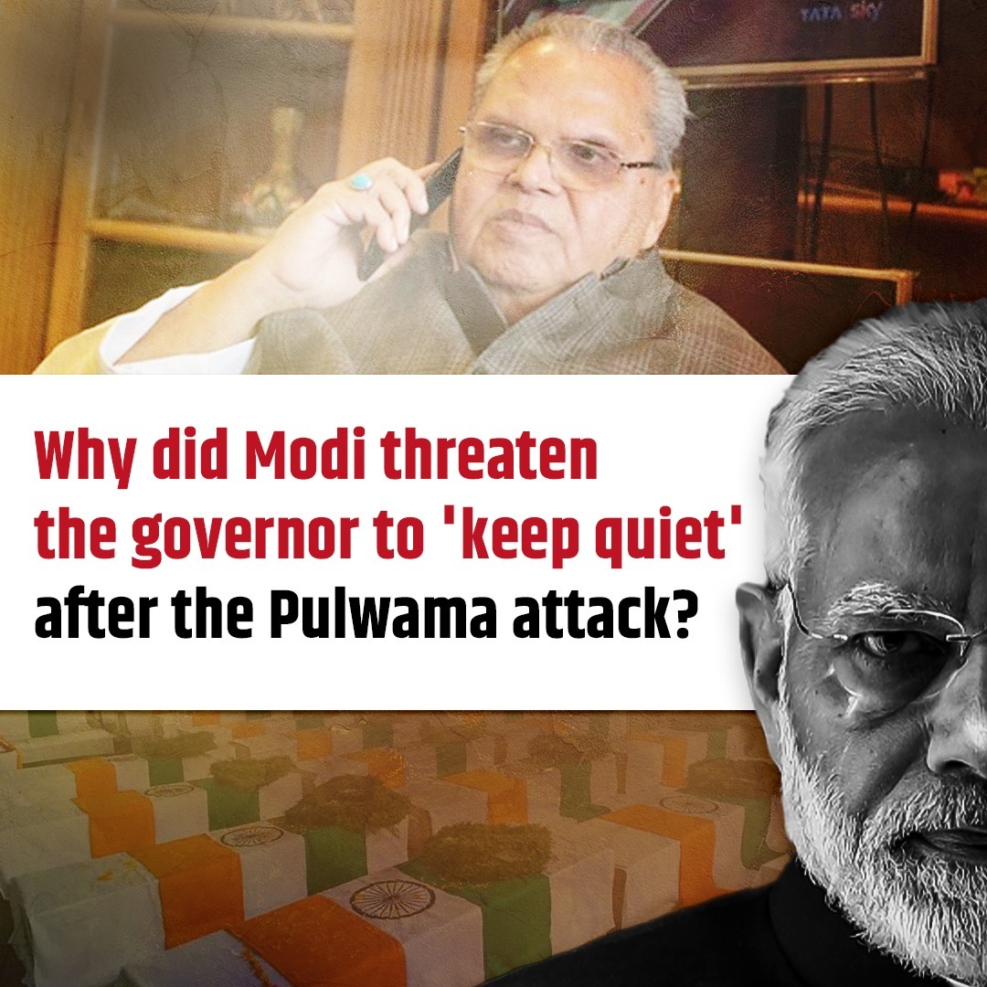 Paul_Koshy's tweet photo. The Governor in Jammu & Kashmir at the time of attack on the convoy carrying 2,500 soldiers, in which we lost 40 of our brave sons, was #NarendraModi 's trusted friend Shri Satyapal Malik.

During his recent interview with #KaranThapar he disclosed that Modi called him 4 hours after the tragic incident. During which the Governor told him that we lost our boys due to the mistake of the Government - because it's Home Minister refused sanctions of moving forces by air instead of using surface transport. As per Malik, Modi strictly cautioned him to keep his mouth shut and Not to speak about this part with anyone.