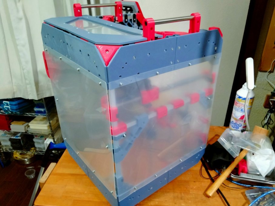 saiki0011's tweet photo. #3dprinter #自作機 #coreXY #Ex_02 建造記録
#3Dプリンタ #3Dプリンター #reprap
試行錯誤しているので
なかなか進みませんが
密閉が今ひとつですが
段々とカバーが出来てきました💦 https://t.co/8g5f24nA3f