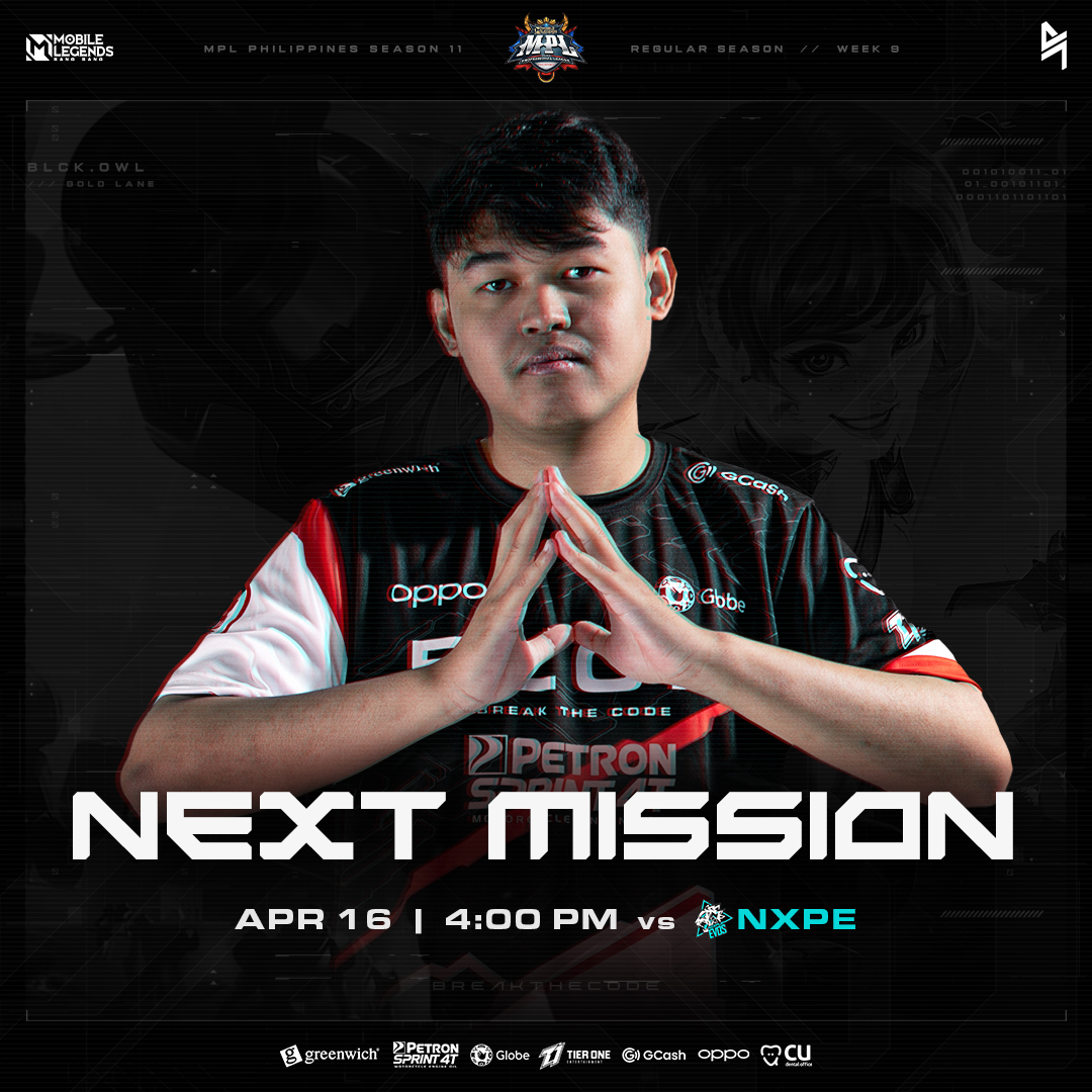 BLACKLISTINTL's tweet photo. Final game of the regular season. Let's finish strong! 💪

See you tomorrow, NXPE!

🕓 4:00 PM
📺 https://t.co/tGRwKR1pWe

#BreakTheCode | #MPLPH https://t.co/tgqHiB9B76