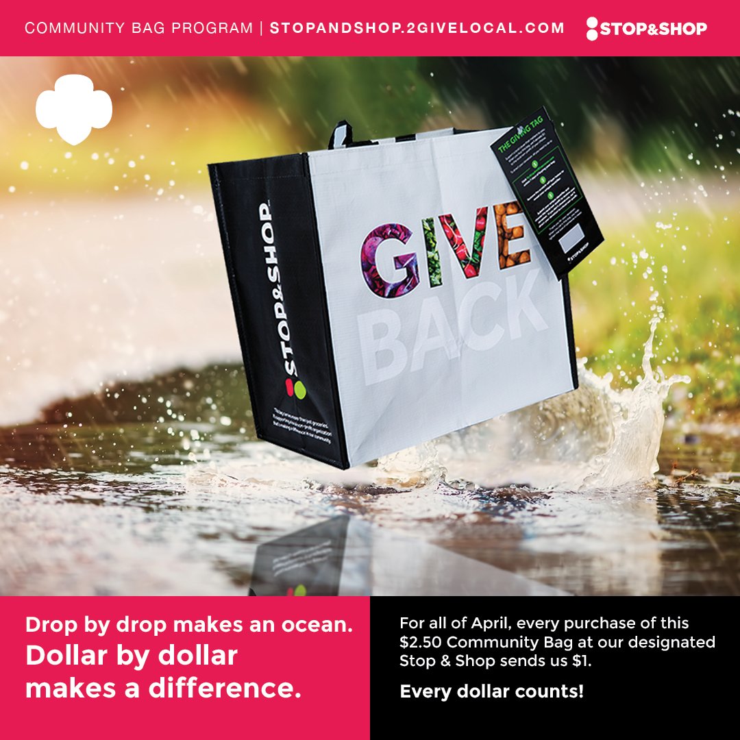 GirlScouts_SC's tweet photo. Support Girl Scouts of Suffolk County this month! Visit your local @StopandShop located at 421 Commack Rd, Deer Park, NY 11729 and purchase a $2.50 reusable Community Bag. For every bag sold we will receive a $1 donation. #dogood #giveback 💚🛒 https://t.co/MDZiuBwuEQ