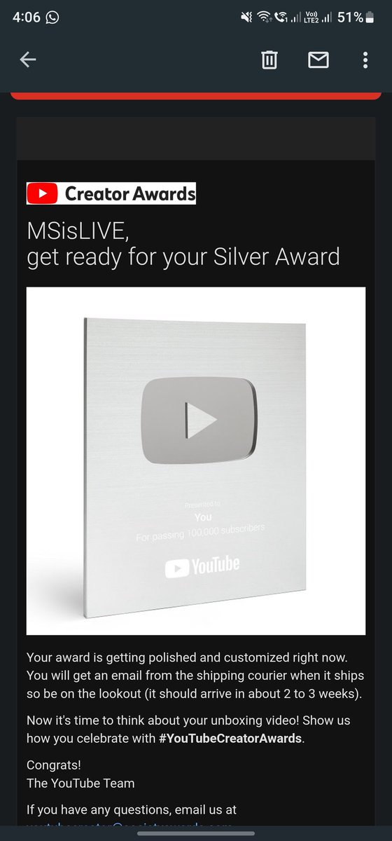 ShubhamShah2002's tweet photo. @YouTube @Google @GoogleIndia This is my silver play button https://t.co/0x9x9MkyXv