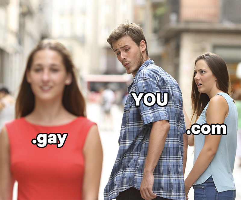 Say goodbye to .com and HELLO to a new and safer digital experience for LGBTQ+ communities.

Register your #DotGay domain at get.gay 

#newdomains
#marketing 
#branding