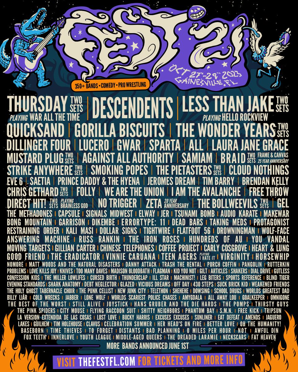 pietasters's tweet image. *JUST ANNOUNCED!*
Had so much fun last year, we're not waiting another 20 years to do it again...
October 27th - 29th
Gainesville, FL
FEST 21
Early bird ticket sales will be available for purchase April 20th.  Visit thefestfl.com for details.
#pietasters #FEST21