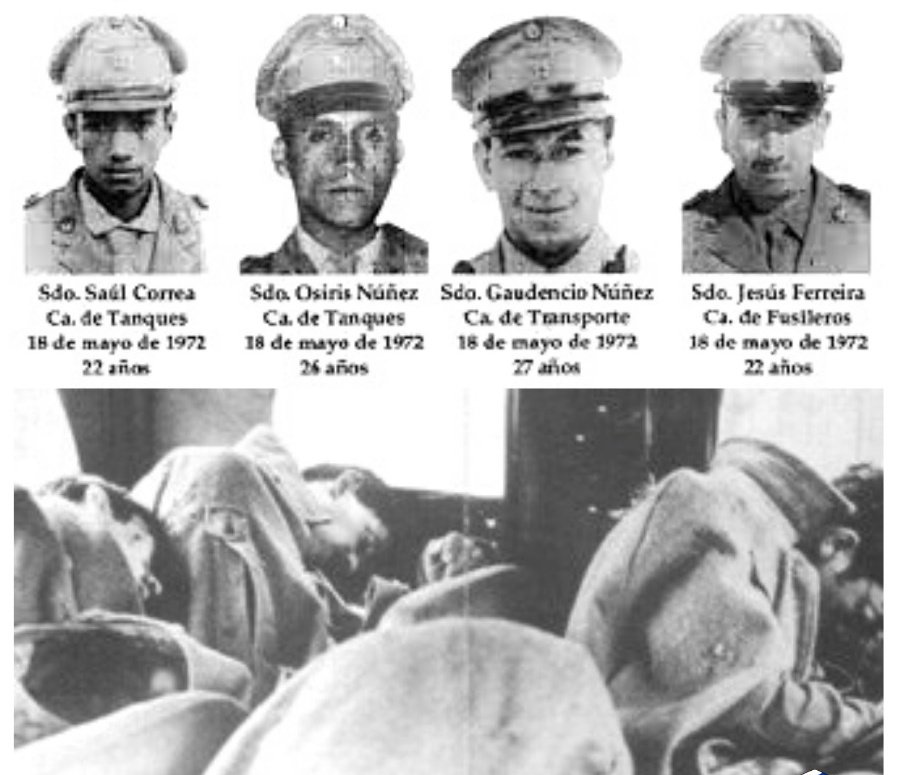 ArqRuthb's tweet photo. @TelemundoUY Los hijos de estos cuatro héroes vivieron en la pobreza, mientras sus asesinos cobran $55.000 por haberlos matado. 
Esta es la #memoriaverdadyjusticia que proclama el @Frente_Amplio . https://t.co/G6NTPMOij0
