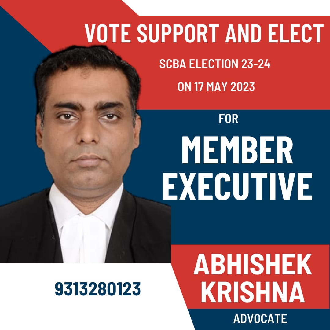 akadv4u's tweet photo. Dear Member of Supreme Court Bar Association, I am placing my candidature on the post of 'Member Executive' in upcoming Supreme Court bar association election please vote support and elect me. https://t.co/pTDEEnopQc