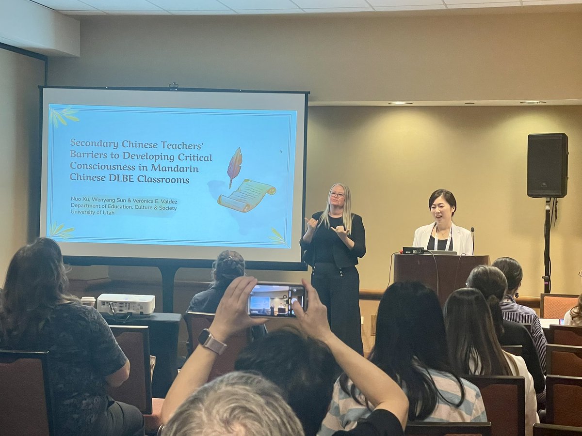 More highlights from this morning: “Secondary Chinese Dual-Language Bilingual Education (DLBE) Teachers' Barriers to Developing Critical Consciousness in Chinese DLBE Classrooms” happening right now! <a href="/AERA_EdResearch/">AERA</a> #AERA2023 #AERA23 #AERABERSIG #aerabilingualedsig