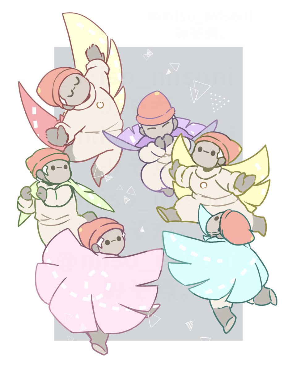 トトトト星の子たち。
いつもトトトト鳴きます。

※過去絵。 